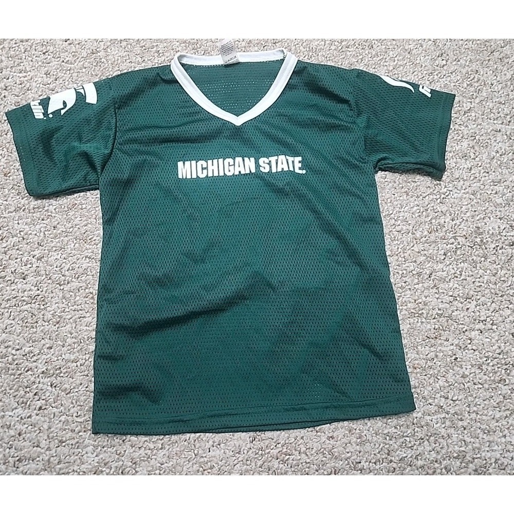 Michigan State Franklin Sports M NCAA Kids Mesh Football‎ Jersey  Green White